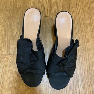 Cute black mules with bow detail! WORN ONCE!